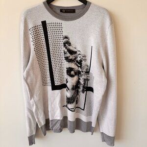 Versace Medusa Head Graphic Print Knit Sweater